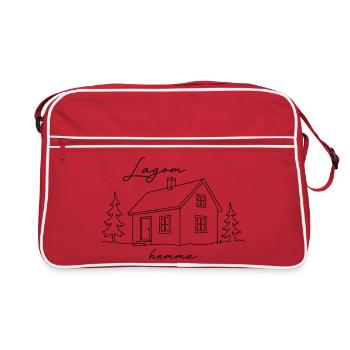 Lagom Hemma - Maison Scandinave Minimaliste - Sac Retro - rouge/blanc - Devant