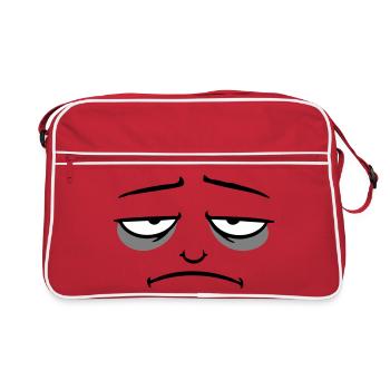 Mürrisches Trauriges Enttäuschtes Gesicht Lustig - Sac Retro - rouge/blanc - Devant