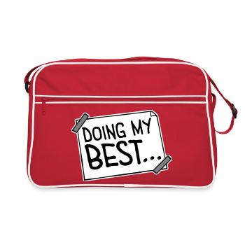 Je fais mon meilleur dicton motivant honnête et drôle - Sac Retro - rouge/blanc - Devant