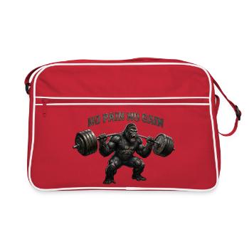 No Pain No Gain - Retro Bag - red/white - Front