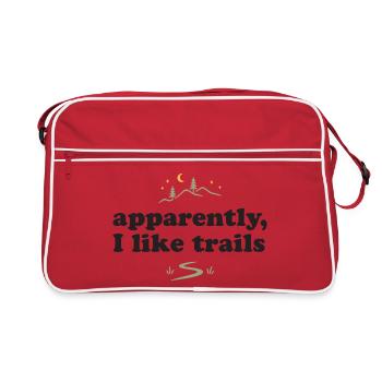 Randonnée. Apparemment, j’aime les sentiers - Sac Retro - rouge/blanc - Devant