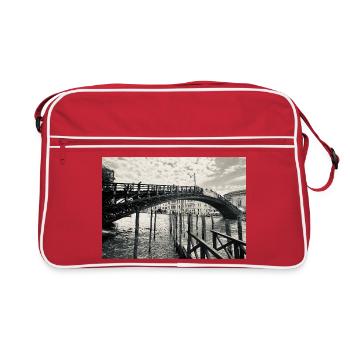 Pont vénitien noir et blanc sur l’eau - Sac Retro - rouge/blanc - Devant