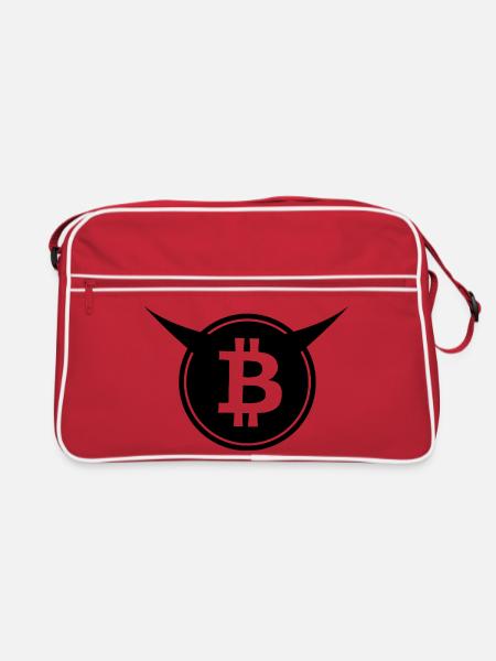 Bitcoin Fanshirts - Retro Tasche - Rot/Weiß - Vorne