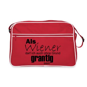 Viennese can also be grumpy for no reason - Retro Bag - red/white - Front
