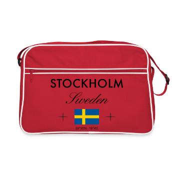 Stockholm, Suède, coordonne un souvenir de voyage - Sac Retro - rouge/blanc - Devant