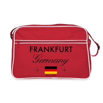Frankfurt Germany coordinates travel souvenir - Retro Bag - red/white - Front