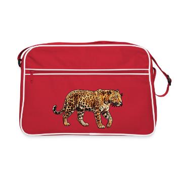 Poly Stil Leopard - Retro Tasche - Rot/Weiß - Vorne