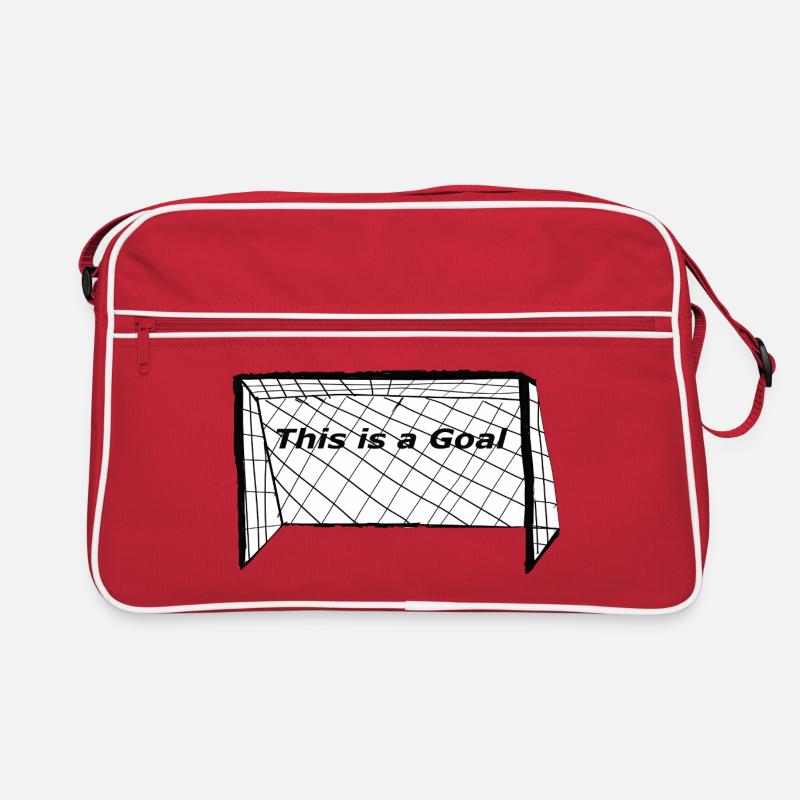 Tornetz-Motiv: Das ist ein Tor - Retro Tasche - Rot/Weiß