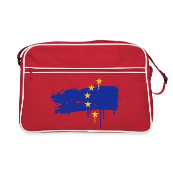 Drapeau européen peinture avec un coup de pinceau - Sac Retro - rouge/blanc - Devant