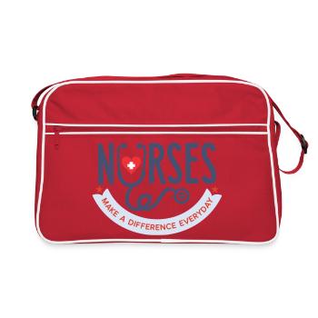 Nurses Make a Difference Everyday T-Shirt - Retro Bag - red/white - Front