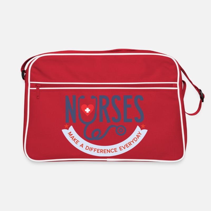 Nurses Make a Difference Everyday T-Shirt Retro Bag