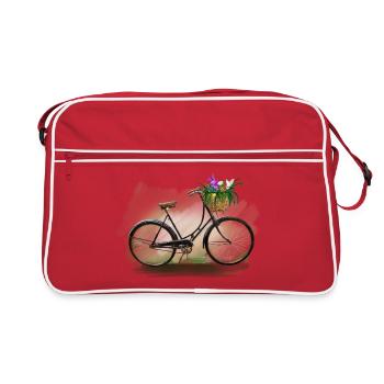 Bicycle with flowers - Sac Retro - rouge/blanc - Devant