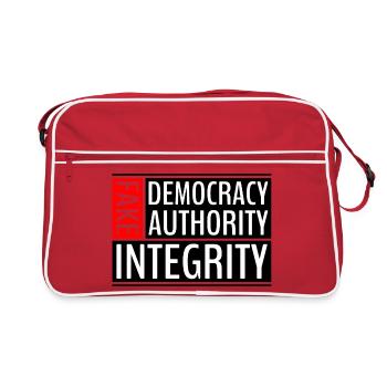Living in Fake World Order - Retro Bag - red/white - Front