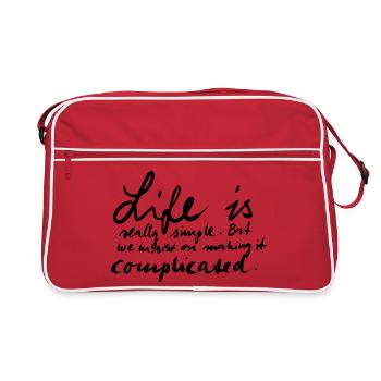 Life is complicated - Retro Bag - red/white - Front