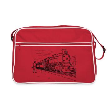 Train Lover Sketch - Retro Bag - red/white - Front