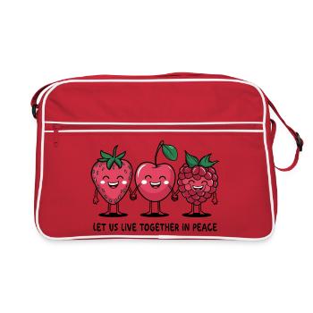 Berries of Peace - Retro Bag - red/white - Front