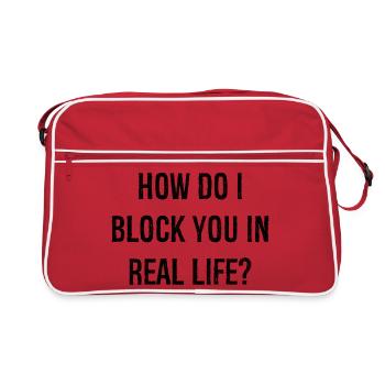 Comment puis-je vous bloquer dans la vraie vie - Sac Retro - rouge/blanc - Devant