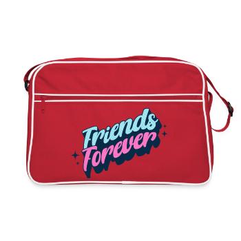 Friends Forever Retro Neon Script - Retro Tasche - Rot/Weiß - Vorne