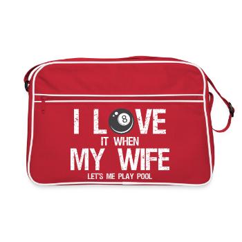 I love it when my wife let's me play pool - Retro Bag - red/white - Front