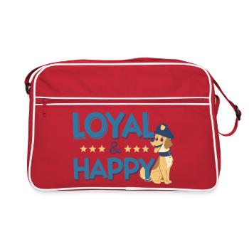 Loyal and Happy Dog Captain - Retro Bag - red/white - Front