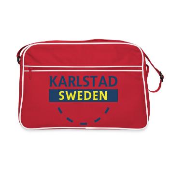 Karlstad Schweden Emblem - Retro Tasche - Rot/Weiß - Vorne