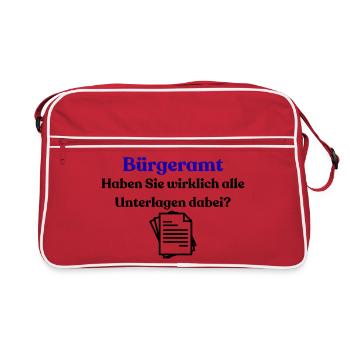 Chemise bleue typographie du bureau du citoyen - Sac Retro - rouge/blanc - Devant
