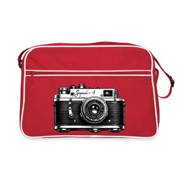 Vintage Camera Sketch - Retro Bag - red/white - Front