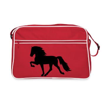 Tölter Islandpferd - Retro Tasche - Rot/Weiß - Vorne