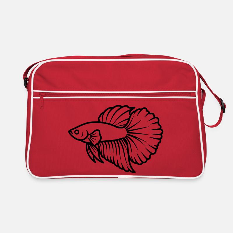 Kampffisch Betta Splendens Aquarium Retro Tasche