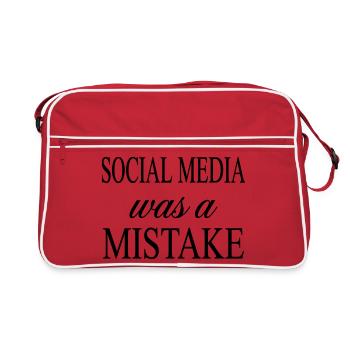 Les réseaux sociaux étaient une erreur - Citation sarcastique - Sac Retro - rouge/blanc - Devant