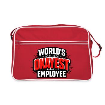 World's okayest employee Arbeitskollege - Retro Bag - red/white - Front