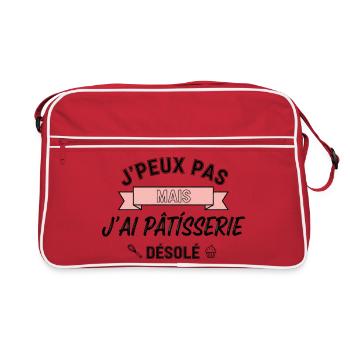 J’ai pâtisserie - excuse gourmande - Sac Retro - rouge/blanc - Devant