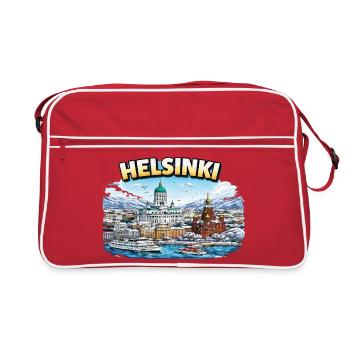 Helsinki Stadt - Retro Tasche - Rot/Weiß - Vorne