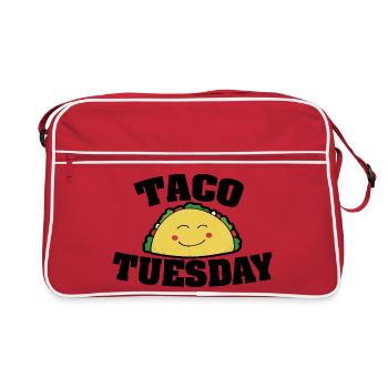 Cheerful Taco Smile Illustration - Retro Bag - red/white - Front