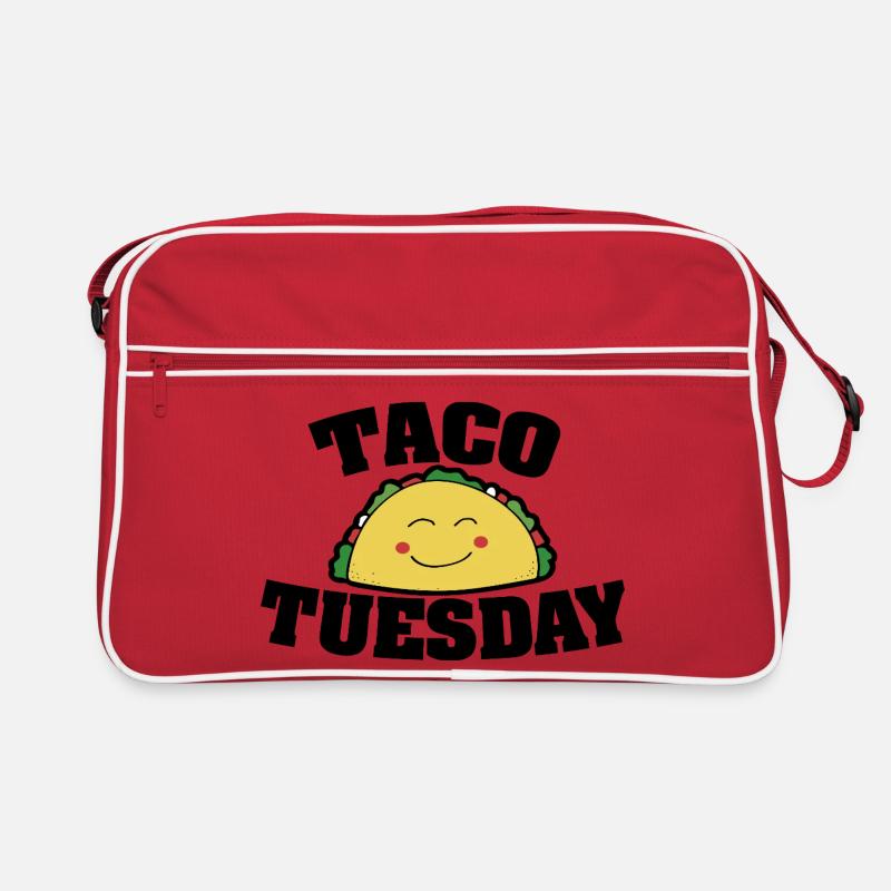 Cheerful Taco Smile Illustration Retro Bag