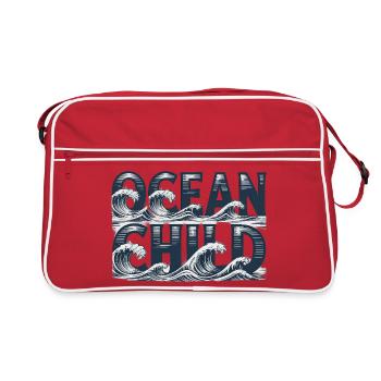 Ocean Child Wave Art - Retro Bag - red/white - Front