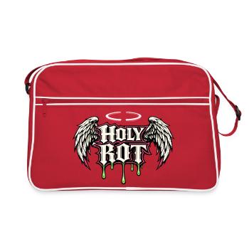 Holy Riot Angel Wings Streetwear Rückenprint - Retro Tasche - Rot/Weiß - Vorne