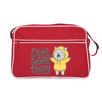 Can't adult today - Cat Pullover Hoodie - Retro Bag - red/white - Front
