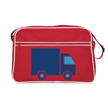 Delivery Truck Solid Icon Logistics Transport Symb - Retro Bag - red/white - Front