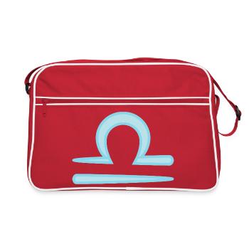 Waagezeichensymbol Pastellblau - Retro Tasche - Rot/Weiß - Vorne