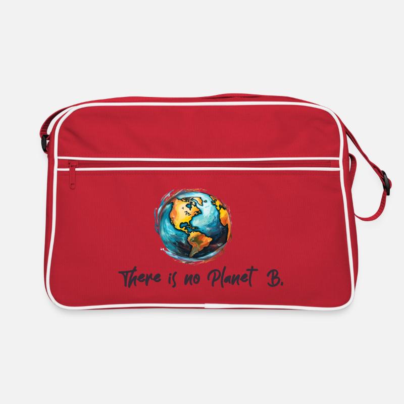 Klimaschutz Kein Planet B - Retro Tasche - Rot/Weiß