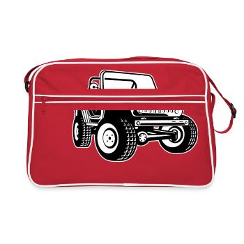 Geländewagen / Jeep SUV 03_schwarz weiß - Retro Tasche - Rot/Weiß - Vorne