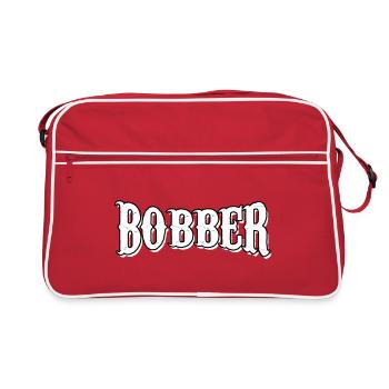 bobber chopper biker cruisen aufkleber sticker - Retro Tasche - Rot/Weiß - Vorne
