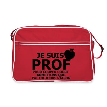 Je suis Prof - Sac Retro - rouge/blanc - Devant