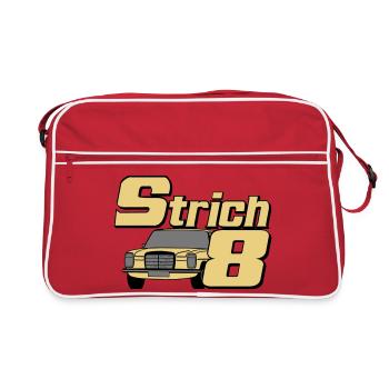 MB W115 W114 , Strich 8 , Oldtimer Kult (25) - Retro Tasche - Rot/Weiß - Vorne