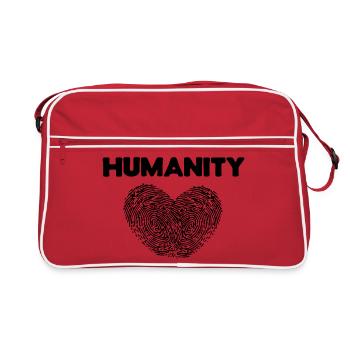 Love Heart Saying Humanity Mouvement pour la paix - Sac Retro - rouge/blanc - Devant