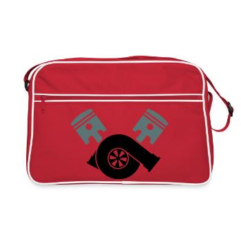 Engine Piston Turbocharger - Retro Bag - red/white - Front
