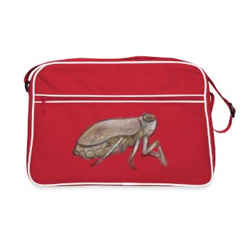 Croquis à l’encre de cigale en tons terreux - Sac Retro - rouge/blanc - Devant