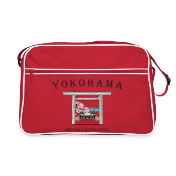 Yokohama, Japan, Iseyama Kotai Jingu Torii Shrine - Retro Bag - red/white - Front