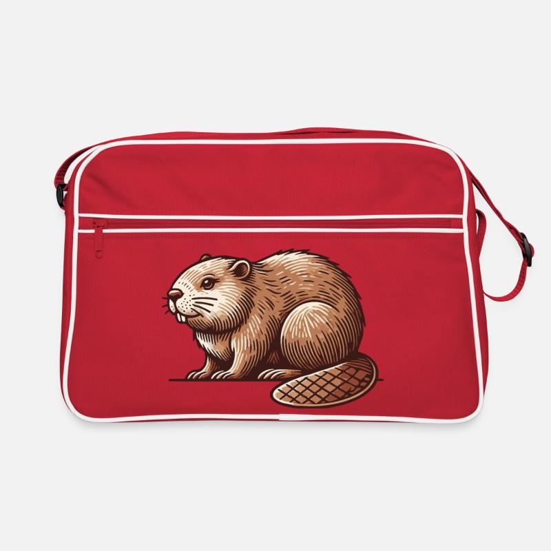 Biber - Retro Tasche - Rot/Weiß